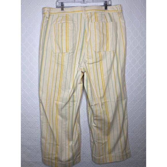 Madewell Pant Emmett Tall Wide Leg Crop Stripe NWT - Picture 10 of 10